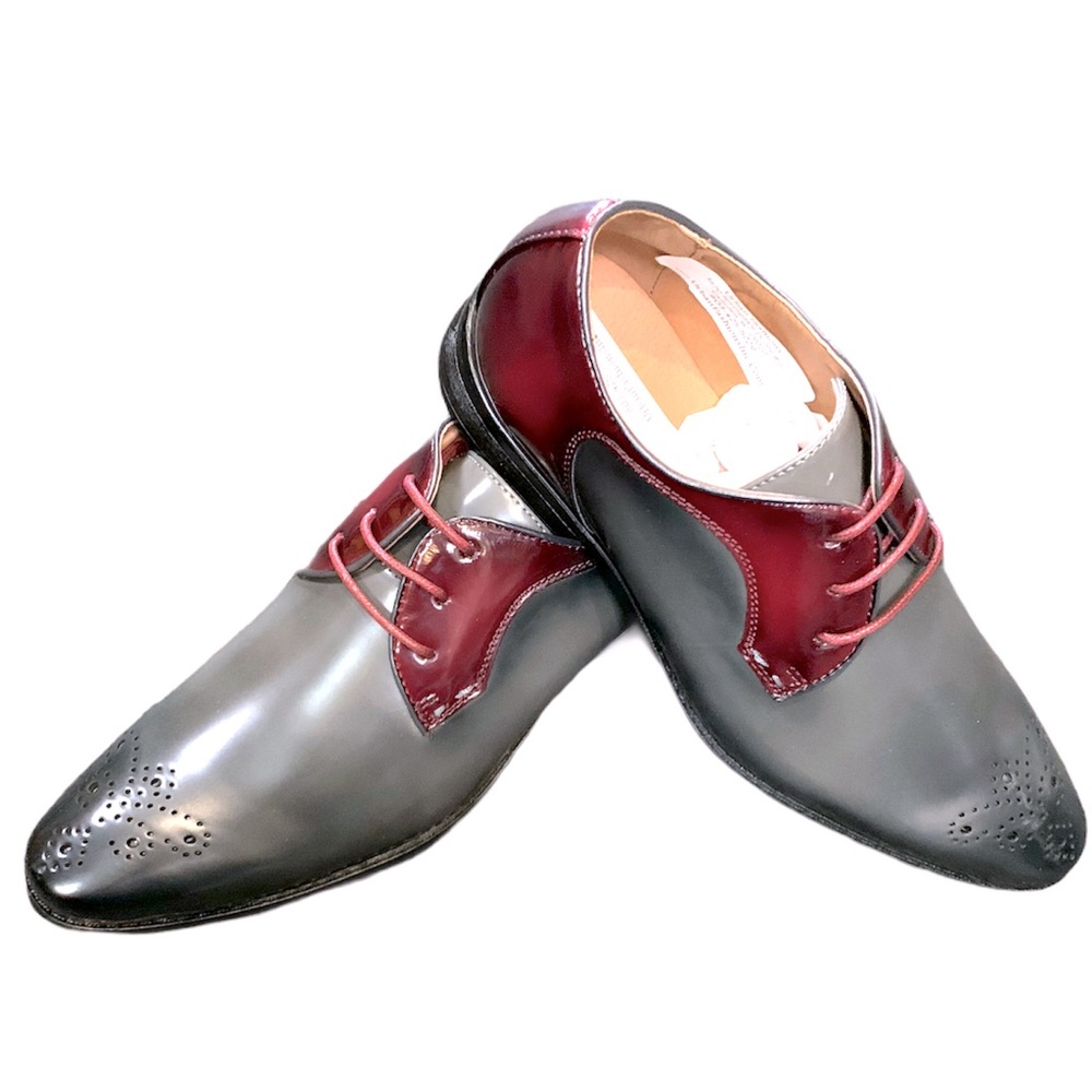 Dress shoes in grey gray wine burgundy